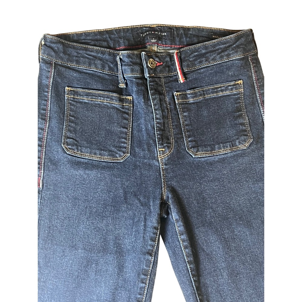 Tommy Hilfiger Raleigh Bootcut Jeans Dark Wash Patch Pocket Denim Womens 6